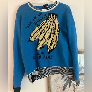 Min & Mon Blue Sweater with Banana Graphic